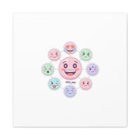 Hand-Drawn Emoticon Sticker Pattern Canvas | Cute Emoji Repeat Print