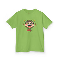 Gildan 5000B | "Joy" Sparkle Character Kids' Tee | Fun & Comfortable Youth T-Shirt | Kids T‑Shirt — Cute Smiling Character "Joy" Graphic