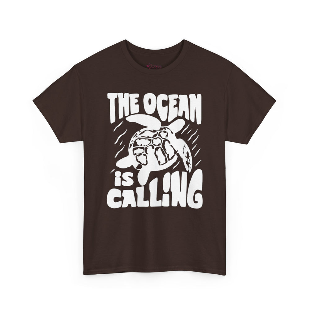 Gildan5000 | Unisex Sea Turtle "The Ocean Is Calling" Tee