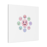 Hand-Drawn Emoticon Sticker Pattern Canvas | Cute Emoji Repeat Print