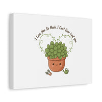 I Can't Even Leaf You Canvas, Plant Parent Pun | Sage Cream Botanical Art