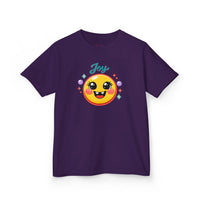 Gildan 5000B | Kids’ "Joy" Smiley Face Tee – Vibrant Graphic Cotton T-Shirt | Joyful Smiley Kids’ T-Shirt – Unisex Summer Apparel | Joy Graphic Tee for Kids – Soft Summer Cotton T-Shirt