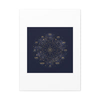 Gold Zodiac Wheel Canvas | Astrology Constellation Art, Cosmic Wall Print