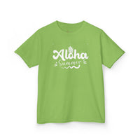 Gildan 5000B | Kids' "Aloha Summer" Graphic Tee – Soft Cotton Beach & Vacation T-Shirt