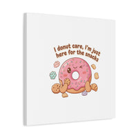 Donut Snacks Pun Canvas | Food & Snack Humor, Cozy Kawaii Art