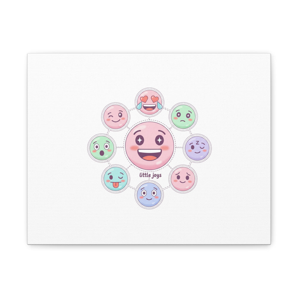 Hand-Drawn Emoticon Sticker Pattern Canvas | Cute Emoji Repeat Print