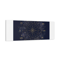 Gold Zodiac Wheel Canvas | Astrology Constellation Art, Cosmic Wall Print