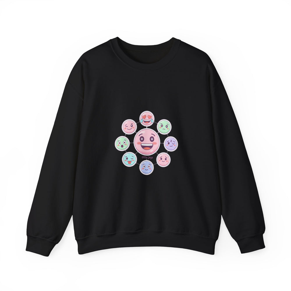Pastel Doodle Emoticon Pattern Sweatshirt | cute emoji sticker repeat