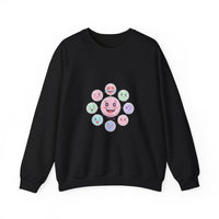 Pastel Doodle Emoticon Pattern Sweatshirt | cute emoji sticker repeat