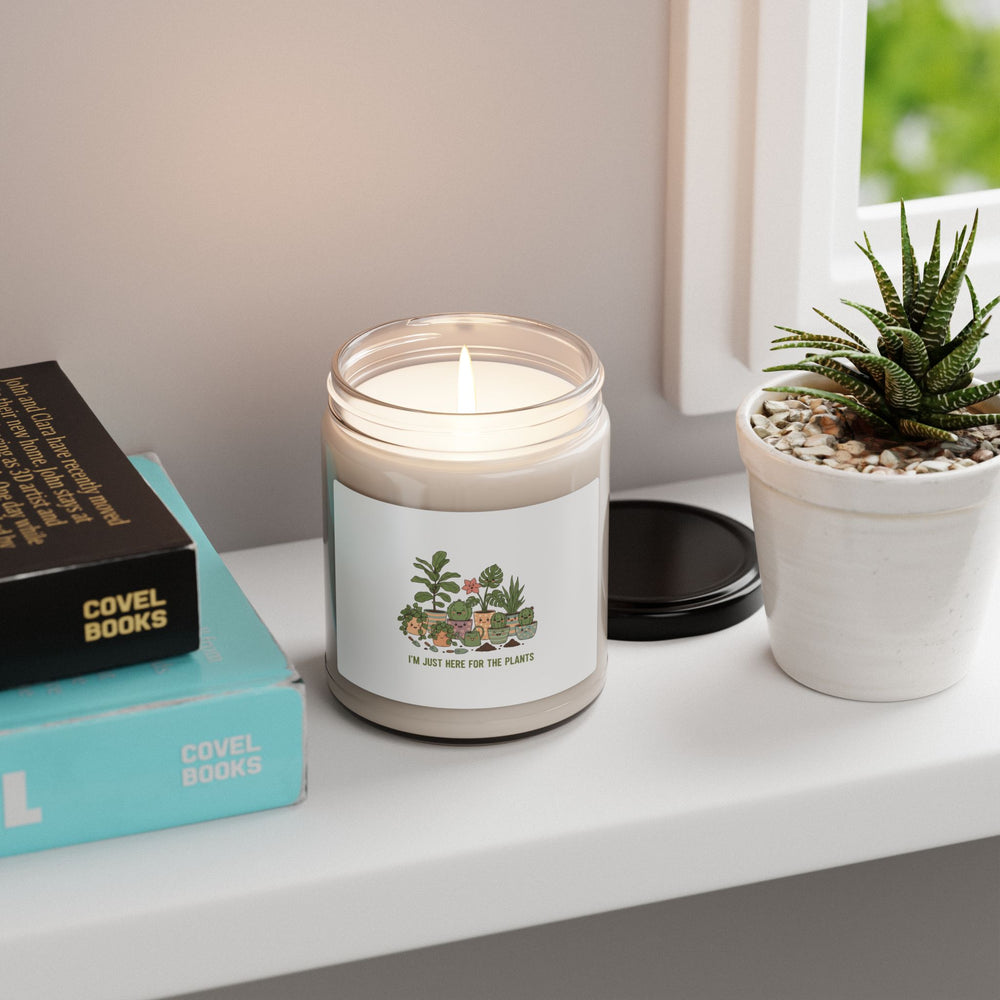 I’m Just Here for the Plants Soy Candle | Plant Parent Pun, Sage Cream