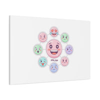 Hand-Drawn Emoticon Sticker Pattern Canvas | Cute Emoji Repeat Print