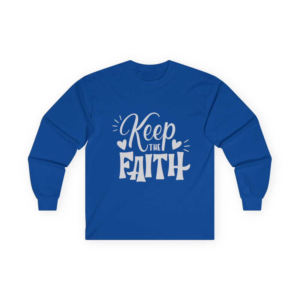Keep The Faith Long Sleeve T-Shirt | Christian Scripture Faith Tee | Men's Christian Apparel By Gildan2400