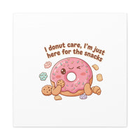 Donut Snacks Pun Canvas | Food & Snack Humor, Cozy Kawaii Art