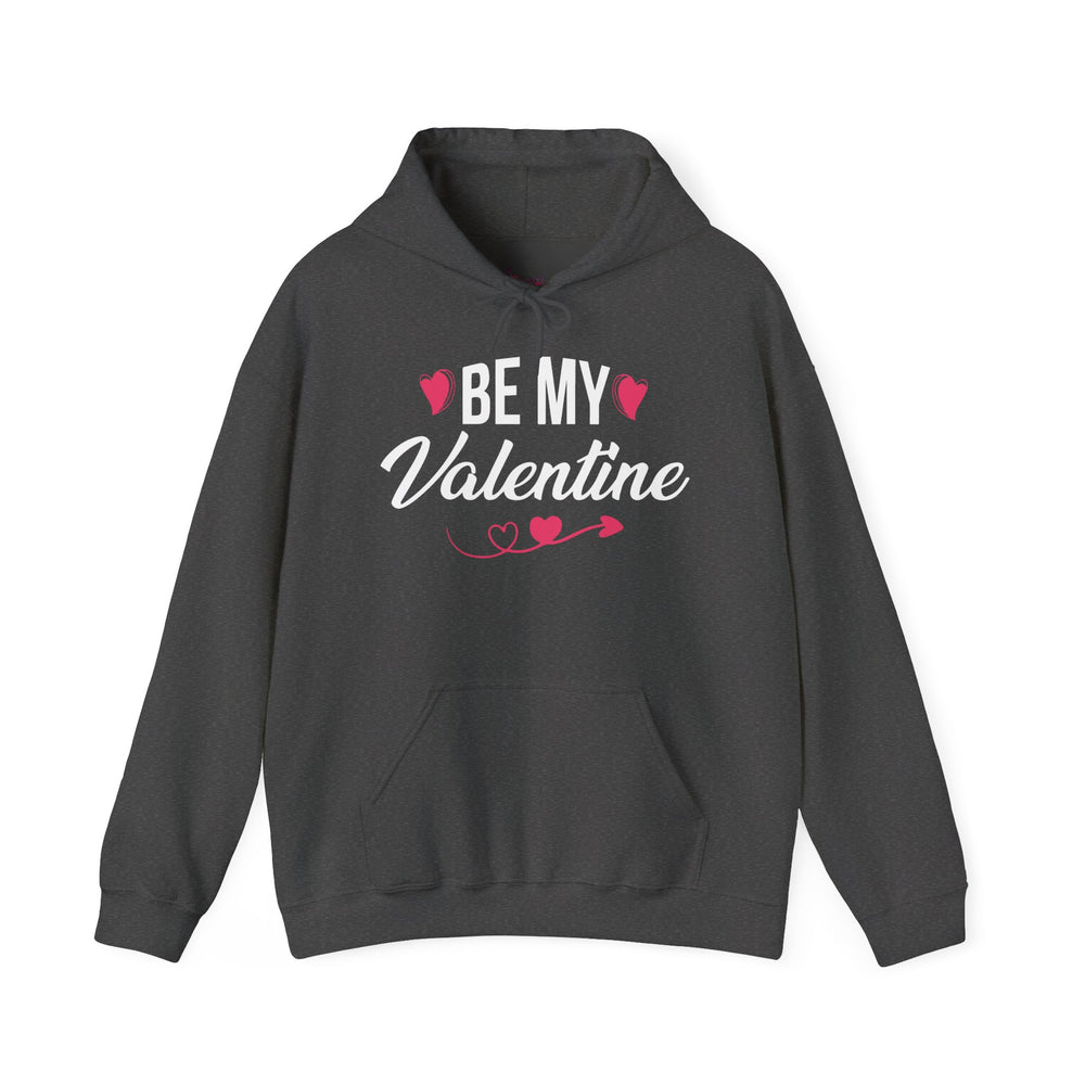 Unisex "Be My Valentine" Hoodie – Cozy Heart & Arrow Graphic Pullover – Premium Fleece Valentine's Day Sweatshirt
