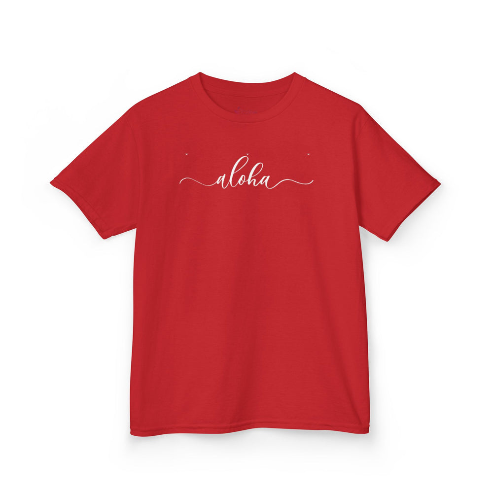 Gildan 5000B | Kids' "Aloha" Summer Vibe Cotton T-Shirt – Tropical Minimalist Tee
