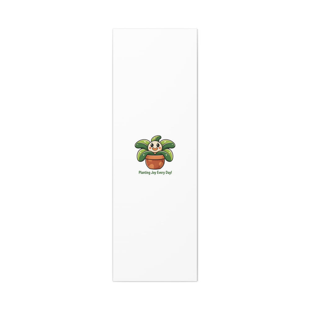 Planting Joy Every Day Canvas | Plant Parent Pun, Sage Cream Botanical Art