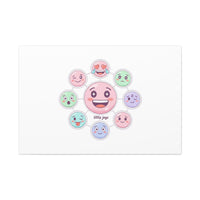Hand-Drawn Emoticon Sticker Pattern Canvas | Cute Emoji Repeat Print