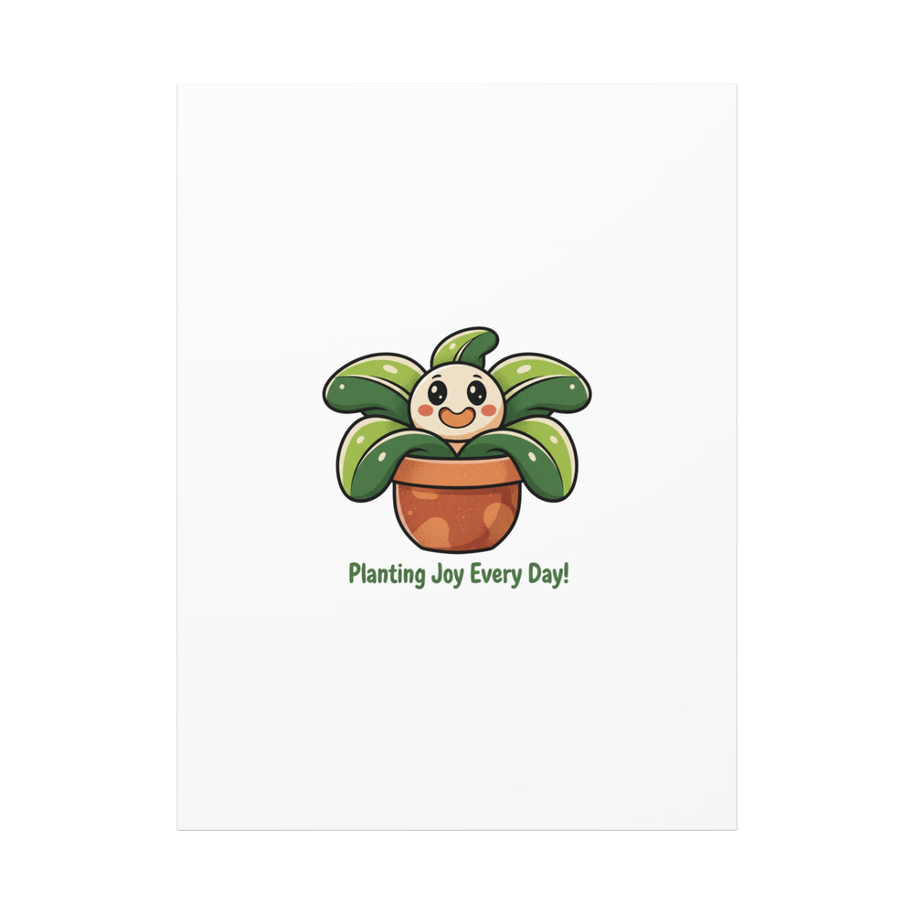 Planting Joy Every Day Canvas | Plant Parent Pun, Sage Cream Botanical Art