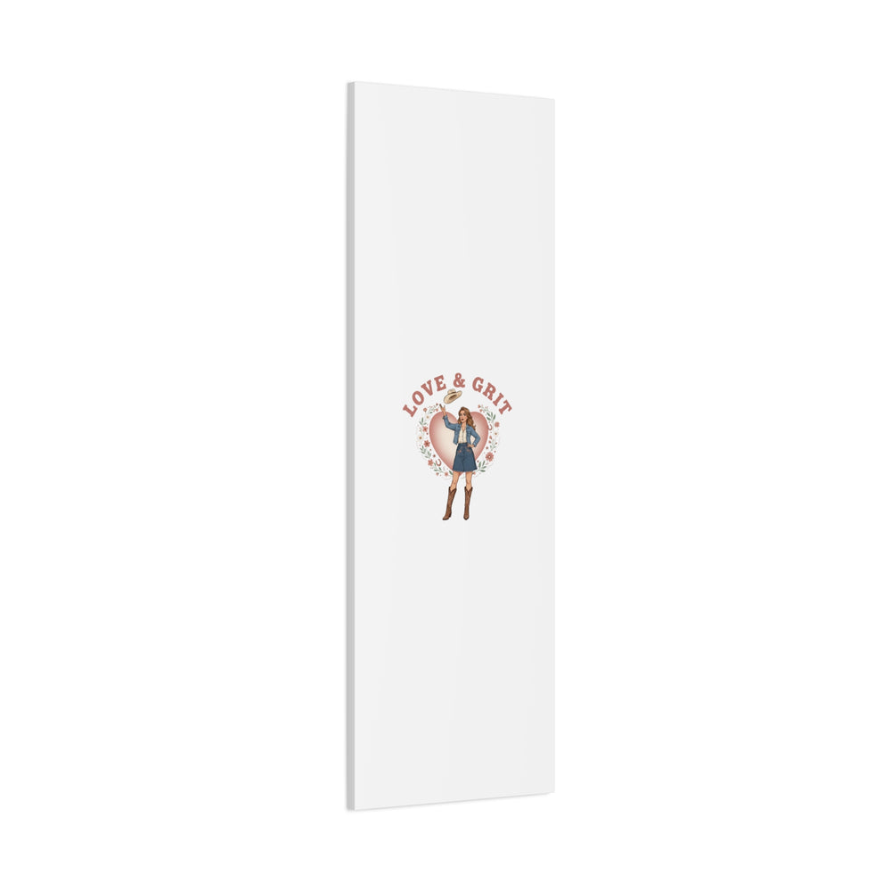 Love & Grit Canvas, Western Valentine Cowgirl Heart Poster | Cowboy Valentine