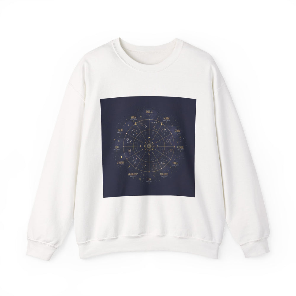 Zodiac Constellation Wheel Sweatshirt | Astrology, Cosmic Gold Accents