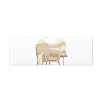 Cozy Winter minimal line art Canvas | Slow Life, soft life neutral wall decor