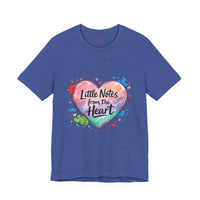 Bella+Canvas 3001 | "Little Notes from the Heart" Heart-Shaped Aesthetic T-Shirt | Little Notes from the Heart Tee | hand‑drawn marker effect, doodle art