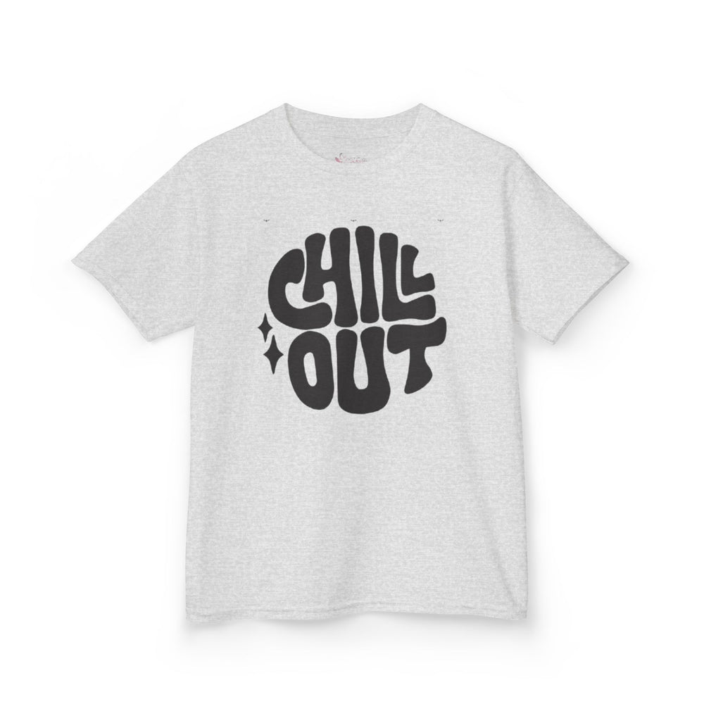 Gildan 5000B | Groovy "Chill Out" Kids' Cotton T-Shirt – Retro Aesthetic Youth Graphic Tee