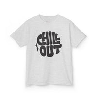 Gildan 5000B | Groovy "Chill Out" Kids' Cotton T-Shirt – Retro Aesthetic Youth Graphic Tee