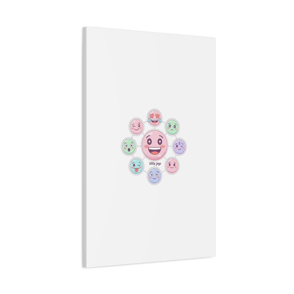 Hand-Drawn Emoticon Sticker Pattern Canvas | Cute Emoji Repeat Print