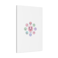 Hand-Drawn Emoticon Sticker Pattern Canvas | Cute Emoji Repeat Print