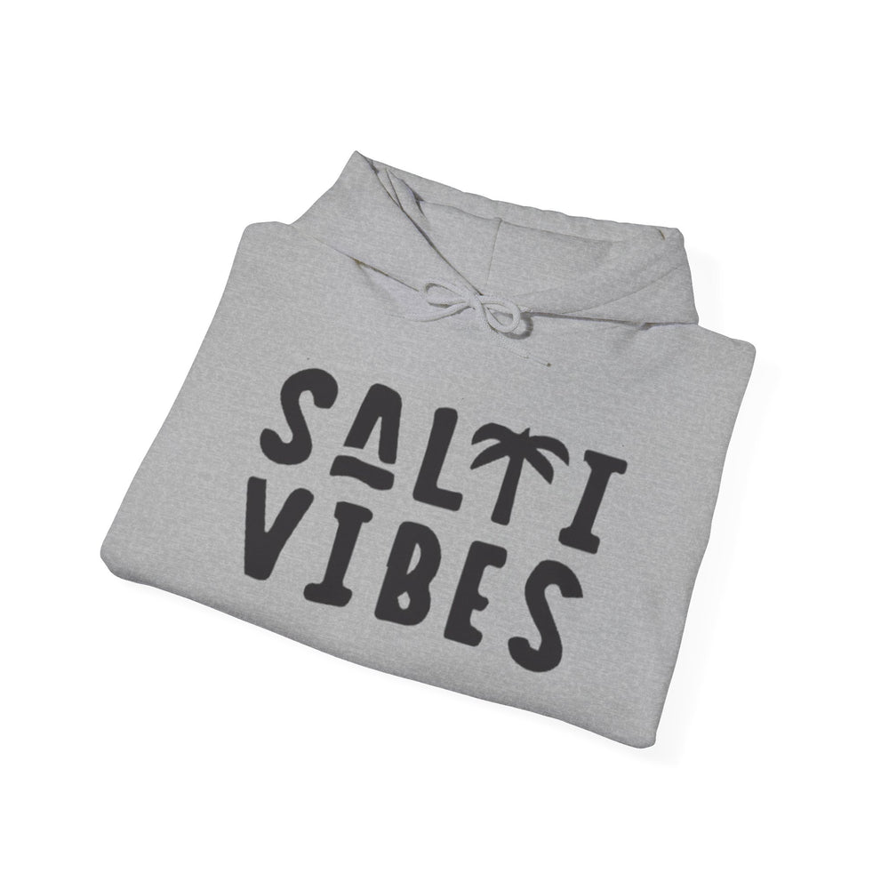 Gildan 18500 | Unisex "Salti Vibes" Palm Tree Graphic Hoodie – Tropical Coastal Fleece – Premium Soft Beachwear Pullover