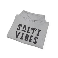 Gildan 18500 | Unisex "Salti Vibes" Palm Tree Graphic Hoodie – Tropical Coastal Fleece – Premium Soft Beachwear Pullover