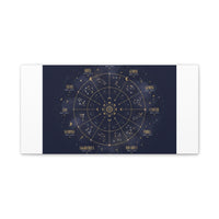 Gold Zodiac Wheel Canvas | Astrology Constellation Art, Cosmic Wall Print