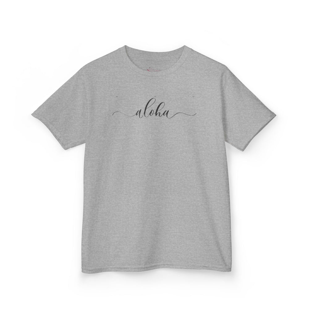Gildan 5000B | Kids' "Aloha" Summer Vibe Cotton T-Shirt – Tropical Minimalist Tee