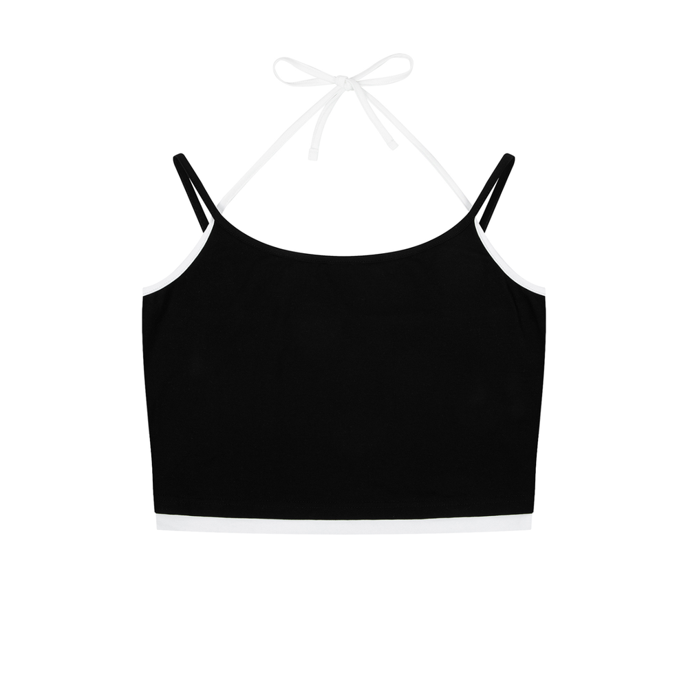 Women Contrast Binding Halter | Tank Toptank top,tank top ,tank tops women,tank top with built in bra,tank tops women y2k