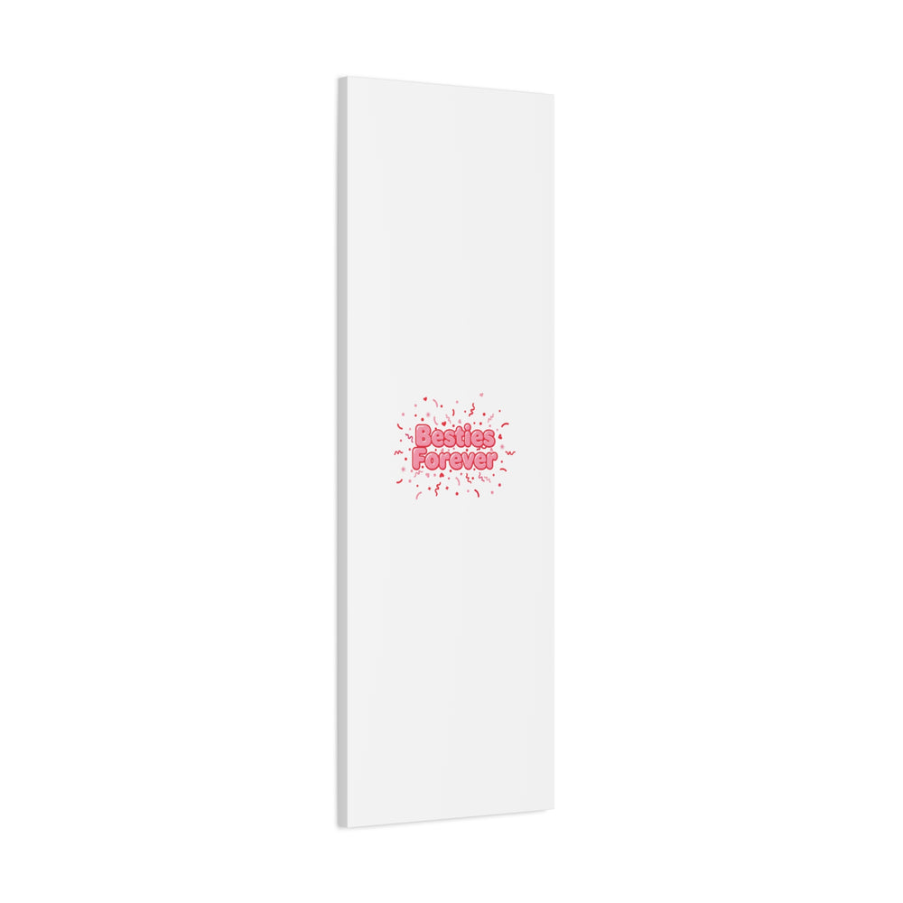 Besties Forever Canvas | Galentine’s Friendship Wall Art, Pink Confetti