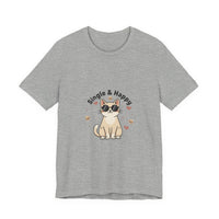 Single & Happy Cat Tee | Anti Valentine, Single Humor Shirt