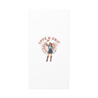 Love & Grit Canvas, Western Valentine Cowgirl Heart Poster | Cowboy Valentine