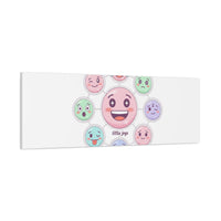 Hand-Drawn Emoticon Sticker Pattern Canvas | Cute Emoji Repeat Print