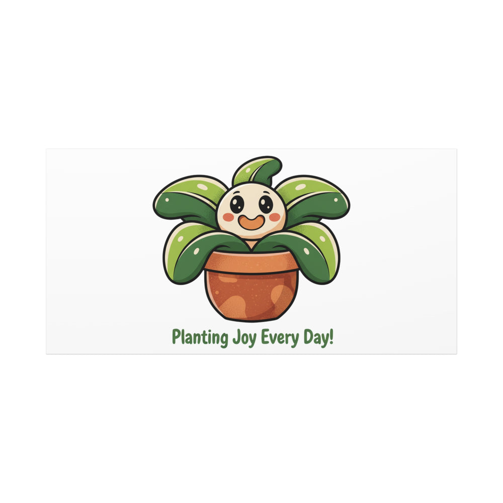 Planting Joy Every Day Canvas | Plant Parent Pun, Sage Cream Botanical Art