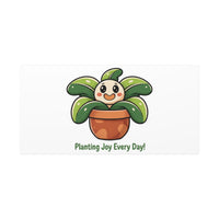 Planting Joy Every Day Canvas | Plant Parent Pun, Sage Cream Botanical Art