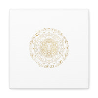 Gold Leo Zodiac Canvas, Astrological Constellation Art | Metallic Lion Wall Art