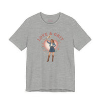 Bella+Canvas3001 | Love & Grit Cowgirl Tee | Western Valentine, Boot Heart Design