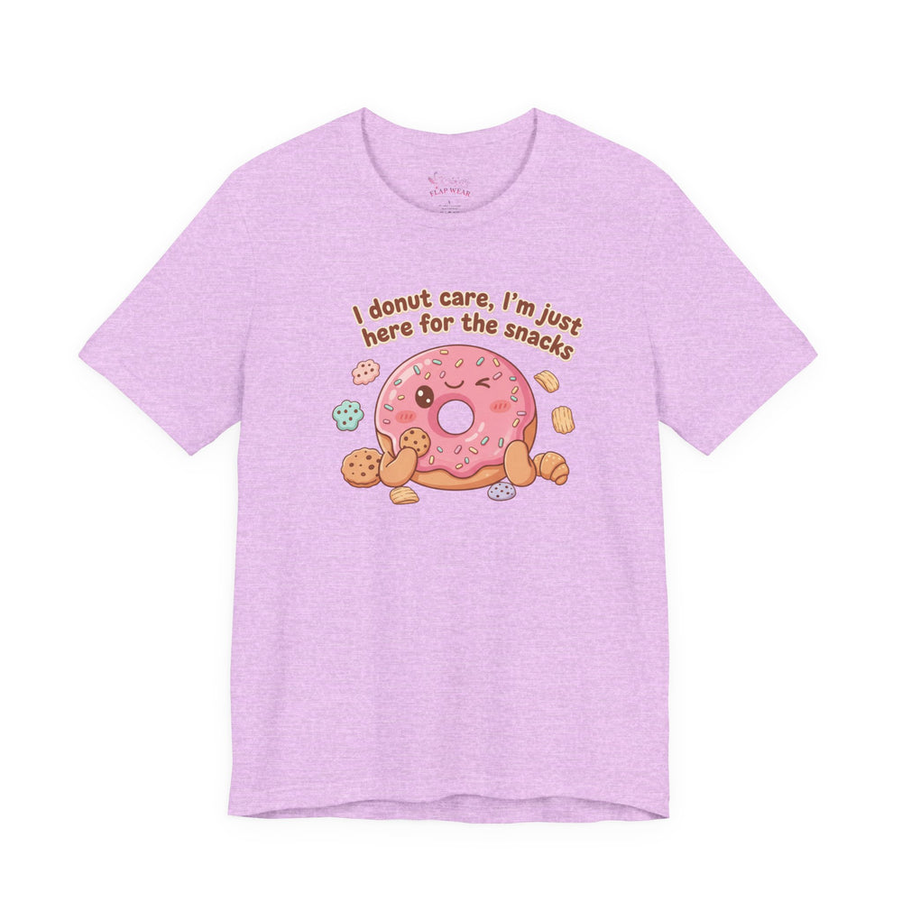Bella+Canvas3001 | Donut I Donut Care Snack Pun Tee | food pun shirt, cute pastry tee