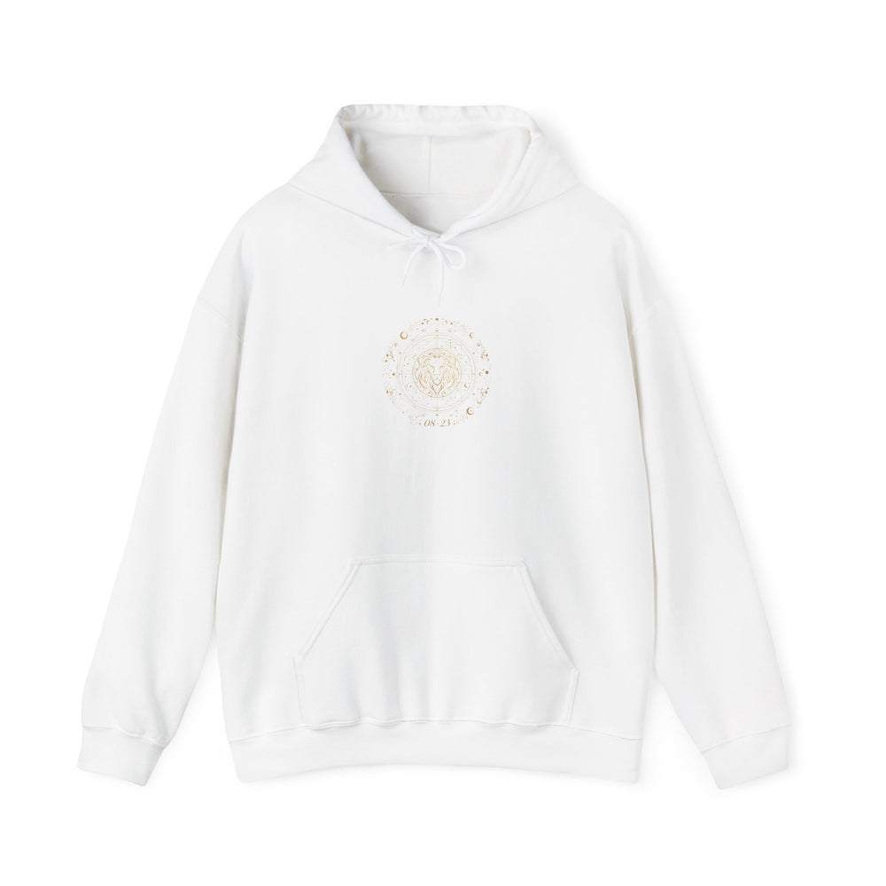 Celestial Zodiac Crest Hoodie | astrology constellation, metallic foil accents