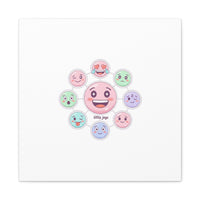 Hand-Drawn Emoticon Sticker Pattern Canvas | Cute Emoji Repeat Print