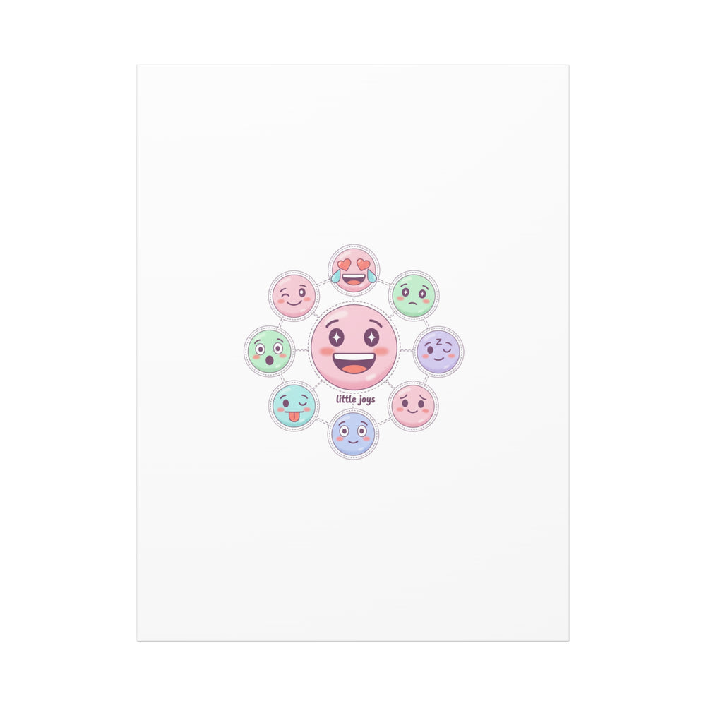 Hand-Drawn Emoticon Sticker Pattern Canvas | Cute Emoji Repeat Print