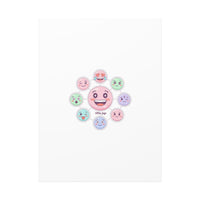 Hand-Drawn Emoticon Sticker Pattern Canvas | Cute Emoji Repeat Print