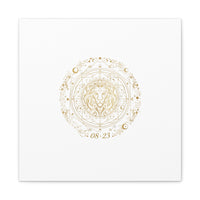 Gold Leo Zodiac Canvas, Astrological Constellation Art | Metallic Lion Wall Art