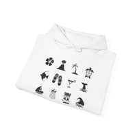 Gildan 18500 | Unisex Hawaiian Tropical Icon Hoodie – Multi-Graphic Island Life Pullover – Premium Fleece Surf Style